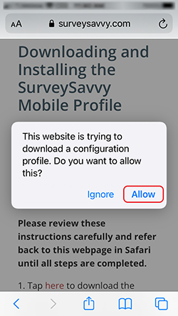 Download SavvyConnect configuration profile